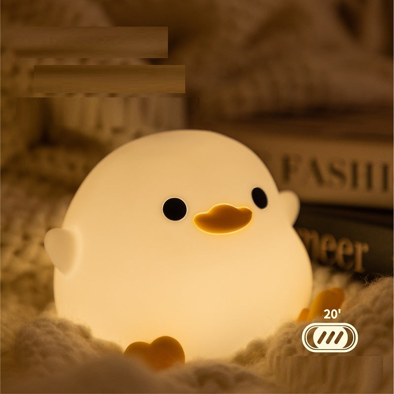Doudou Duck Silicone Alarm Lamp - Ambient Bedside Light with USB Charging and Sleep Mode