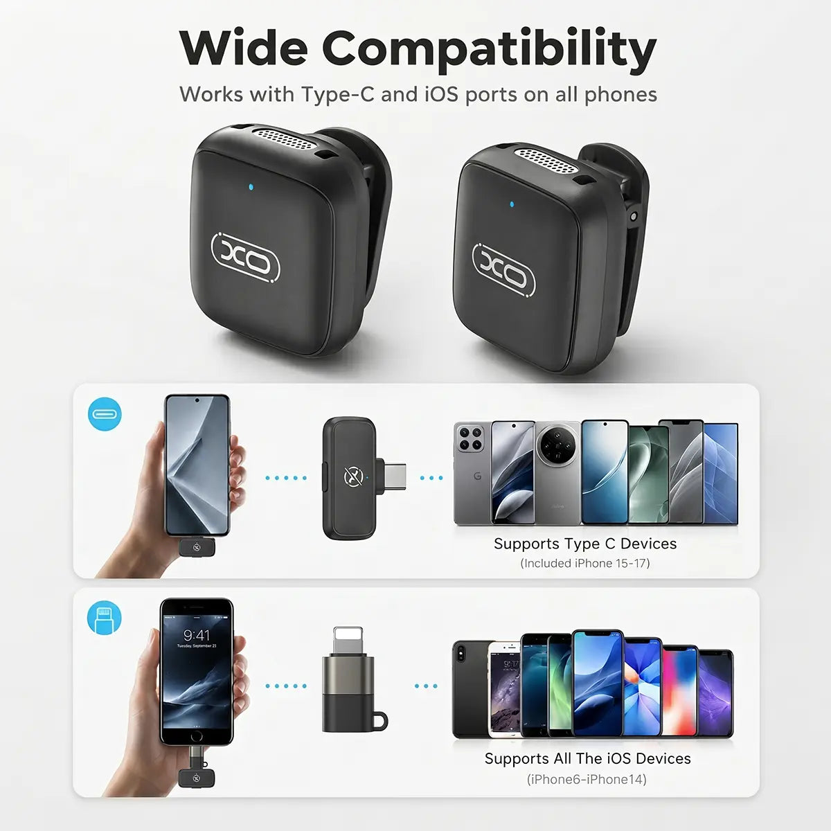 Portable Wireless Lavalier Microphone with Charging Case - Portable Rechargeable Mic, Plug & Play, Noise Cancelling, 131Ft Range, 20H Battery, Mini Vlogging Equipment for Content Creation, Vlog Streaming
