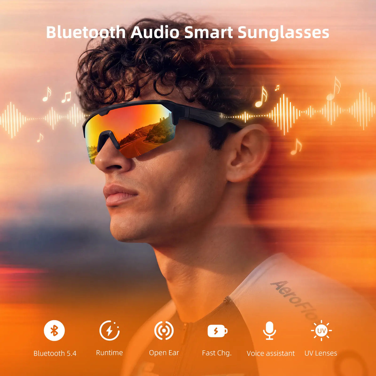 CARRY WIT Smart Glasses - Advanced Wearable Technology with Bluetooth 5.4, Open-Ear Audio, and UV400 Lightweight Sunglasses for Men and Women, Ideal for Cycling, Music, and Calls