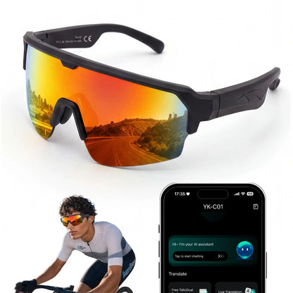 CARRY WIT Smart Glasses - Advanced Wearable Technology with Bluetooth 5.4, Open-Ear Audio, and UV400 Lightweight Sunglasses for Men and Women, Ideal for Cycling, Music, and Calls