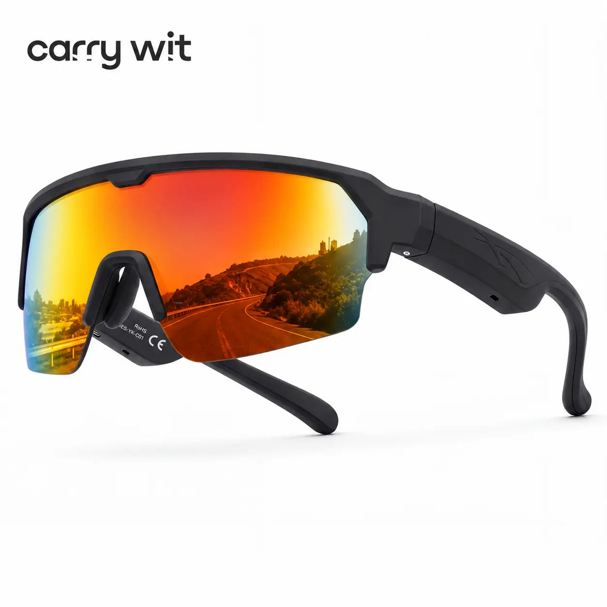 CARRY WIT Smart Glasses - Advanced Wearable Technology with Bluetooth 5.4, Open-Ear Audio, and UV400 Lightweight Sunglasses for Men and Women, Ideal for Cycling, Music, and Calls