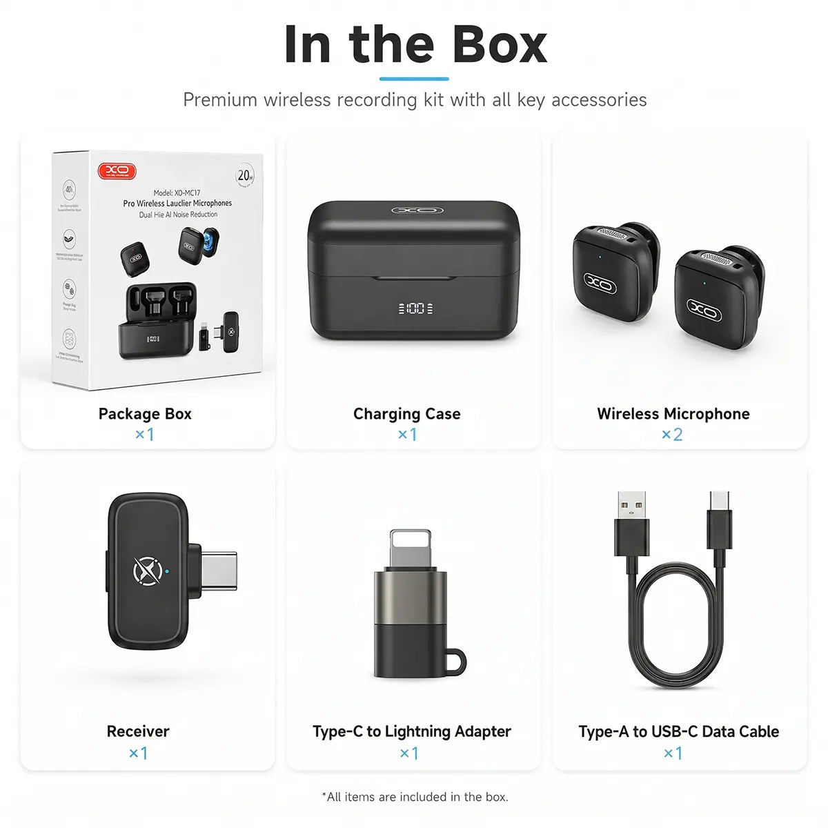 Portable Wireless Lavalier Microphone with Charging Case - Portable Rechargeable Mic, Plug & Play, Noise Cancelling, 131Ft Range, 20H Battery, Mini Vlogging Equipment for Content Creation, Vlog Streaming