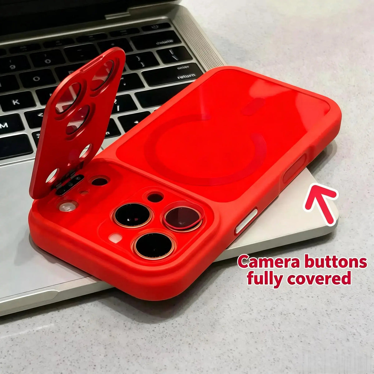 Colnel Matte Magnetic Phone Case with Lens Cover and Kickstand - Shockproof Design, Large Camera Window, Cutout for Wireless Charging - Compatible with iPhone 12/13/14/15/16/17 Pro/Pro Max/Plus