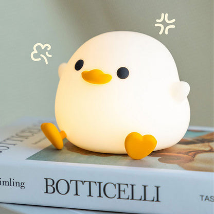 Doudou Duck Silicone Alarm Lamp - Ambient Bedside Light with USB Charging and Sleep Mode